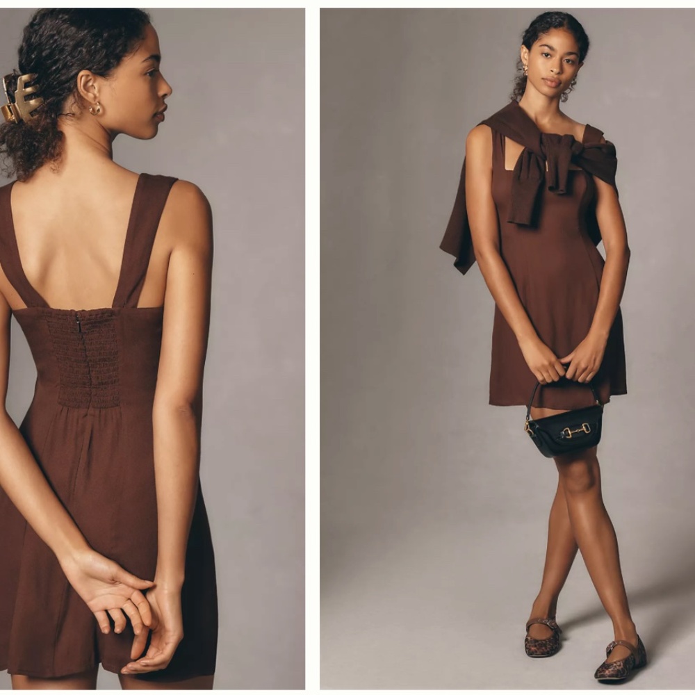 REFORMATION NWT Gabin Square-Neck Mini Dress 0